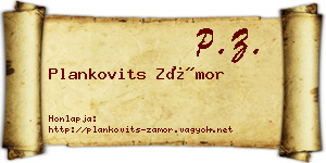 Plankovits Zámor névjegykártya